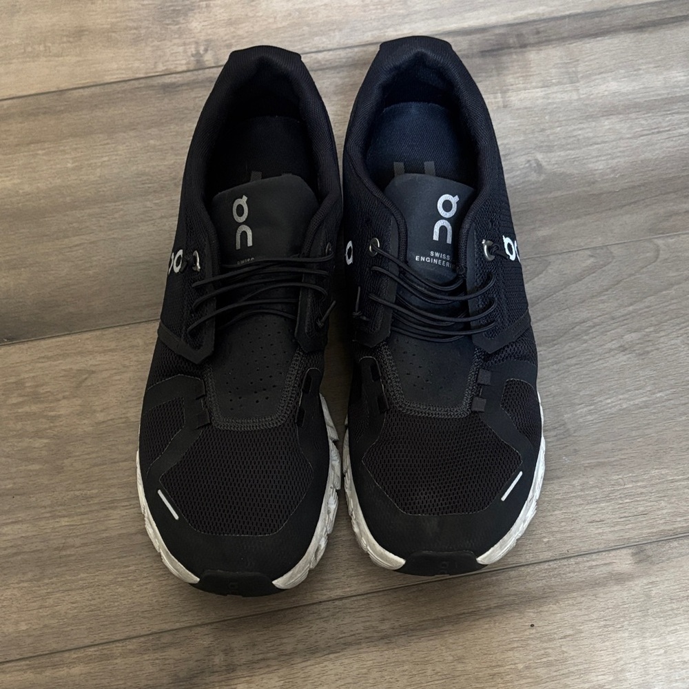 On Running Black and White Athletic Shoes